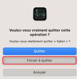 Cliquez sur « Forcer à quitter… 